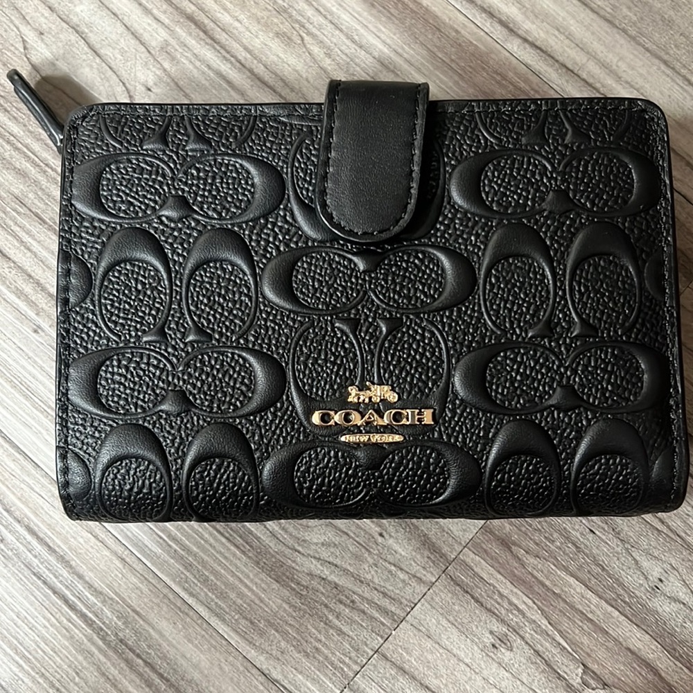 Coach black leather wallet